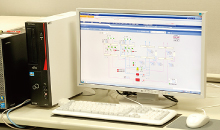 A savic-net FX2 system installed in the central monitoring room. The system provides easily understandable visual data on the temperature and humidity of storage and exhibition areas, as well as data on the energy consumption of the equipment. Operating data is also collected.