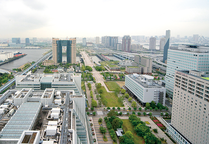 The Tokyo water front area where<br />Tokyo Rinkai Heat Supply Corporation is providing heat