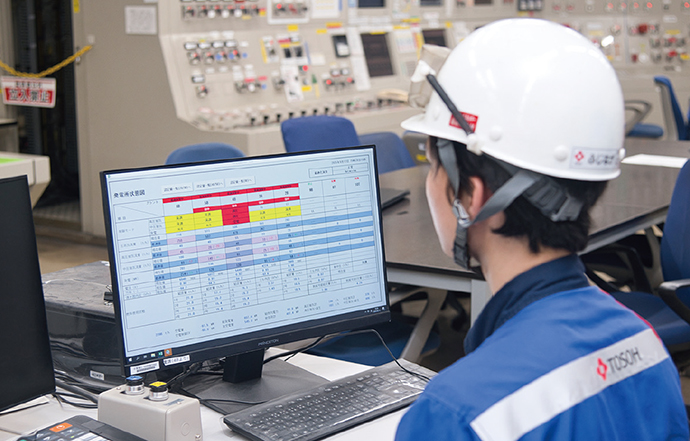 SORTiA-MPC monitoring screen in the central monitoring room of the power plant.