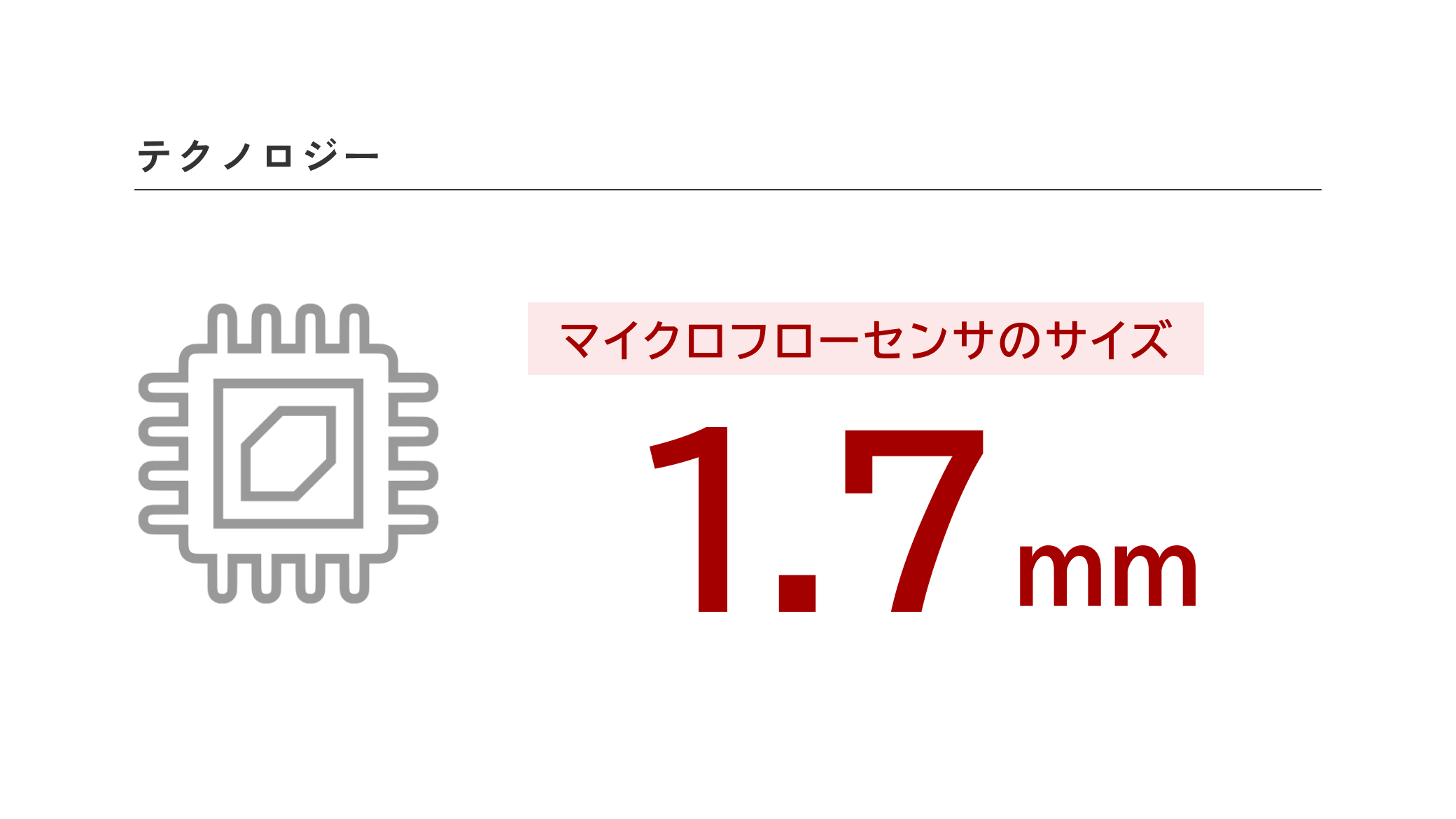 マイクロフローセンサのサイズ