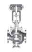 Top & bottom guided double seat control valve