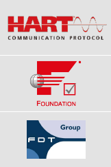 logo : HART, FOUNDATION fieldbus, FDT (Field Device Tool)