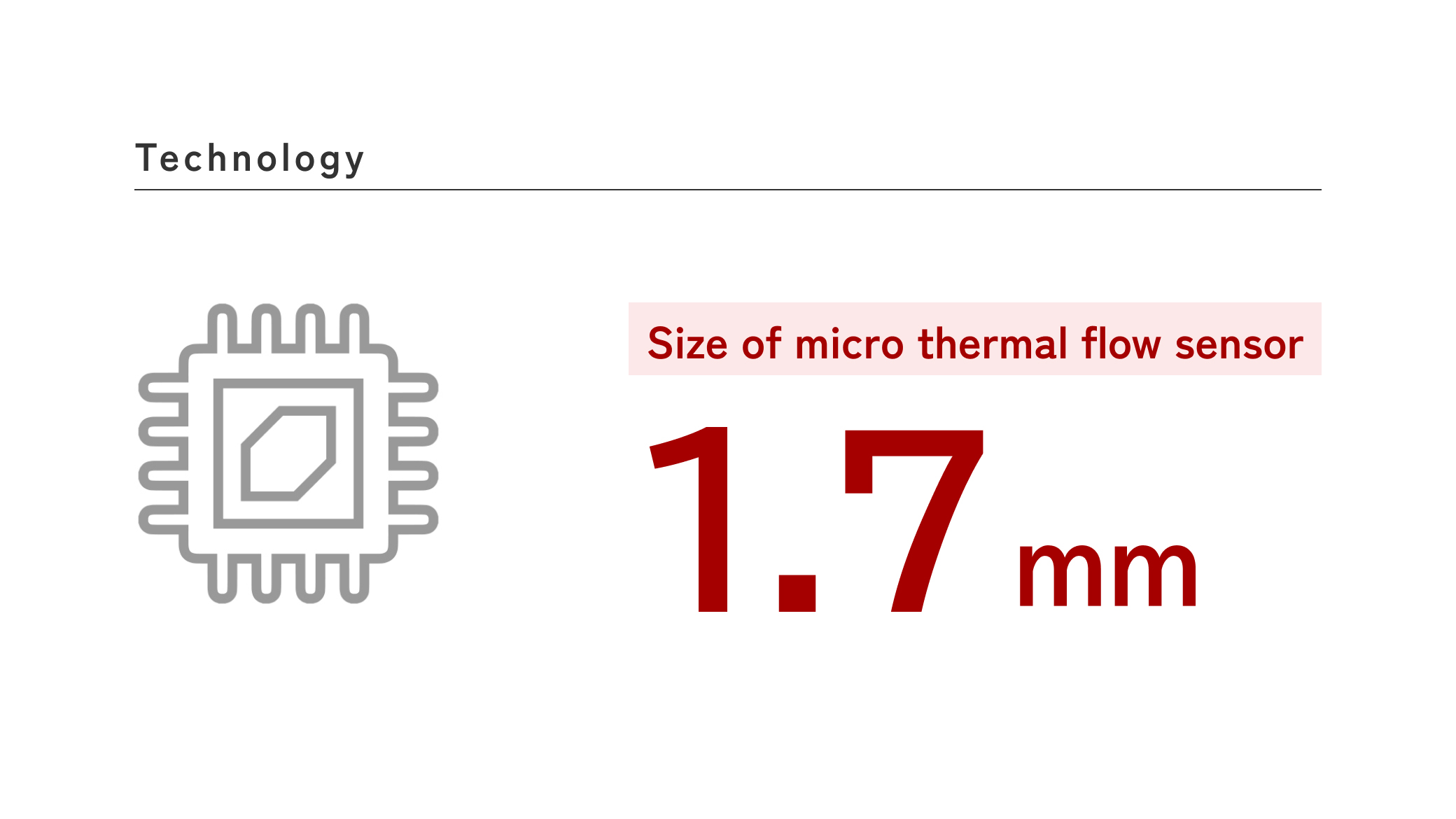 Size of micro thermal flow sensor